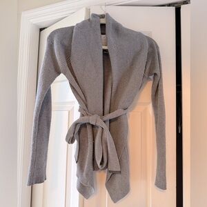 Women’s AEO Gray Women's Cardigan Sweater with Belt, Size Small